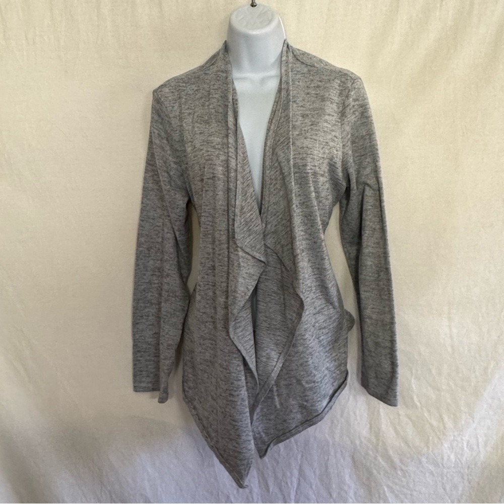 C-50 Bar III Gray Long Sleeve‎ Open Waterfall Front Cardigan Sweater Size XL